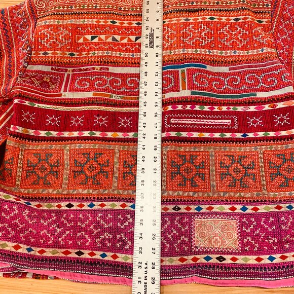Rare Vintage Antique Hand Embroidered Hmong Coat - Picture 15 of 16
